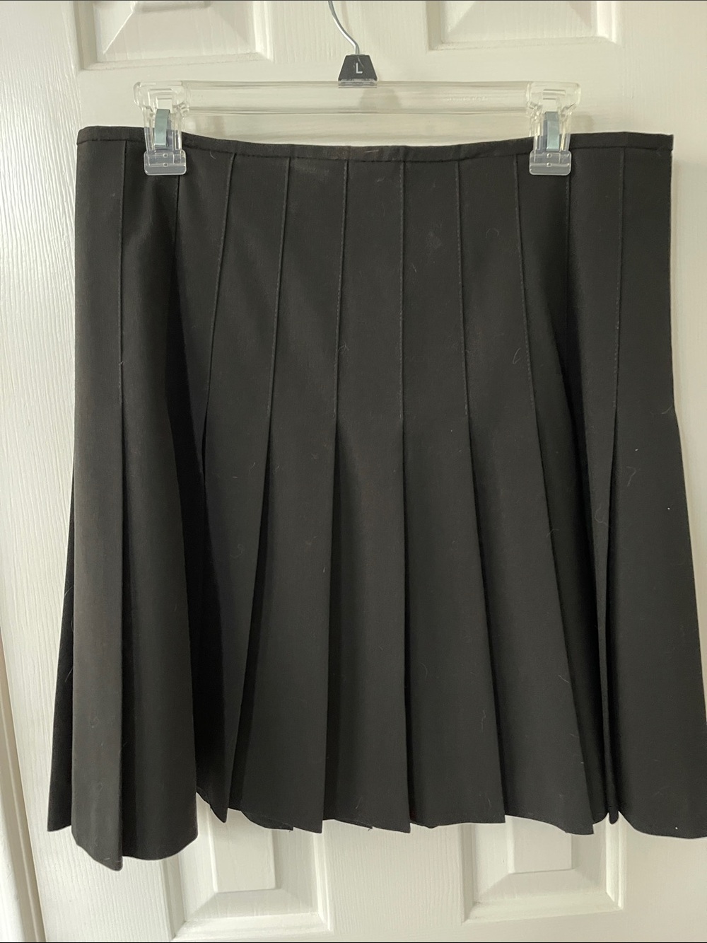 Norma Kamali Black Pleated Skater Skirt